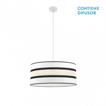 Distribuidor - Lâmpadas Diversas | Colgantes Moderno | COLGANTE KARLA 2XE27 BLANCO/BEIS REGX50X50 CM Ref: 171295001
